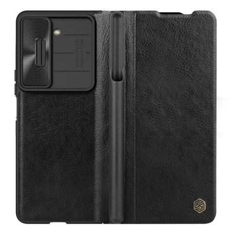 Nillkin Skórzane etui z klapką i osłoną aparatu do Samsung Galaxy Z Fold 5 Nillkin Qin Leather Pro - czarne Nillkin Skórzane etui z klapką i osłoną aparatu do Samsung Galaxy Z Fold 5 Nillkin Qin Leather Pro - czarne