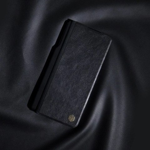 Nillkin Skórzane etui z klapką i osłoną aparatu do Samsung Galaxy Z Fold 5 Nillkin Qin Leather Pro - czarne Nillkin Skórzane etui z klapką i osłoną aparatu do Samsung Galaxy Z Fold 5 Nillkin Qin Leather Pro - czarne