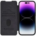 Nillkin Skórzane etui z klapką osłoną aparatu do iPhone 15 Pro Max Nillkin Qin Pro Leather - czarne