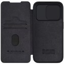 Nillkin Skórzane etui z klapką osłoną aparatu do iPhone 15 Pro Max Nillkin Qin Pro Leather - czarne
