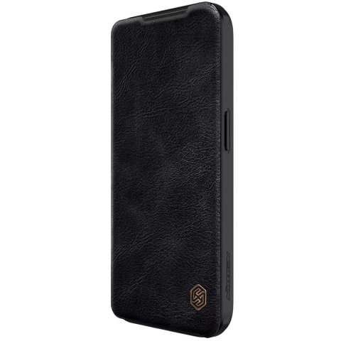 Nillkin Skórzane etui z klapką osłoną aparatu do iPhone 15 Pro Max Nillkin Qin Pro Leather - czarne Nillkin Skórzane etui z klapką osłoną aparatu do iPhone 15 Pro Max Nillkin Qin Pro Leather - czarne