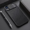 Nillkin Skórzane etui z klapką osłoną aparatu do iPhone 15 Pro Max Nillkin Qin Pro Leather - czarne