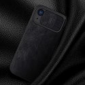 Nillkin Skórzane etui z klapką osłoną aparatu do iPhone 15 Pro Max Nillkin Qin Pro Leather - czarne