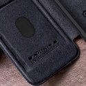 Nillkin Skórzane etui z klapką osłoną aparatu do iPhone 15 Pro Max Nillkin Qin Pro Leather - czarne