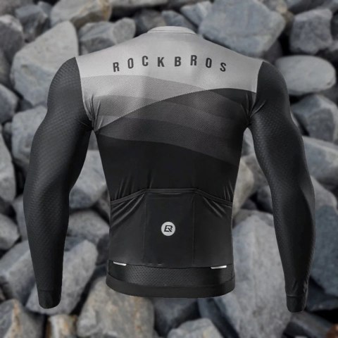 RockBros Koszulka kolarska Rockbros 15120009002 z długim rękawem wiosna/lato M - czarna RockBros Koszulka kolarska Rockbros 15120009002 z długim rękawem wiosna/lato M - czarna