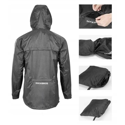 RockBros Kurtka przeciwdeszczowa Rockbros YPY013BK3XL oddychająca wiatroodporna XXXL - czarna RockBros Kurtka przeciwdeszczowa Rockbros YPY013BK3XL oddychająca wiatroodporna XXXL - czarna