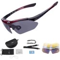 RockBros Okulary rowerowe Rockbros 10001 polaryzujące - czarno-czerwone