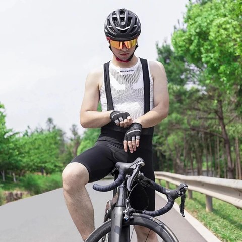 RockBros Spodenki rowerowe Rockbros RK20024XL krótkie na szelkach z wkładką XXXXL - czarne RockBros Spodenki rowerowe Rockbros RK20024XL krótkie na szelkach z wkładką XXXXL - czarne