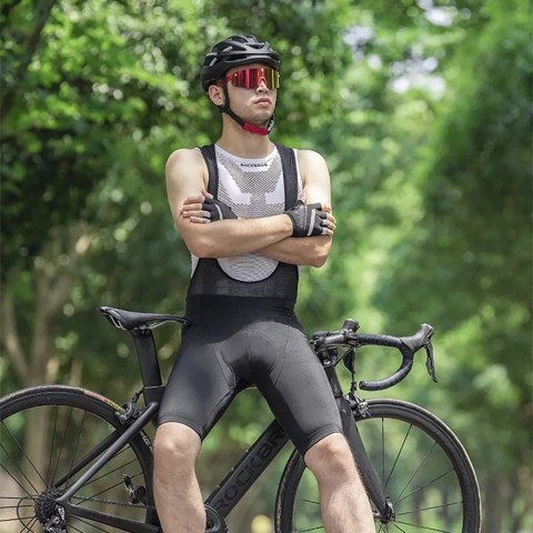 RockBros Spodenki rowerowe Rockbros RK20024XL krótkie na szelkach z wkładką XXXXL - czarne RockBros Spodenki rowerowe Rockbros RK20024XL krótkie na szelkach z wkładką XXXXL - czarne