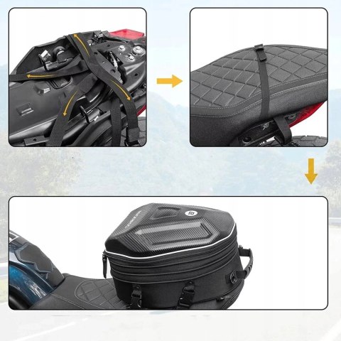 RockBros Torba Rockbros 30140026001 motocyklowa na bak 35 l - czarna RockBros Torba Rockbros 30140026001 motocyklowa na bak 35 l - czarna