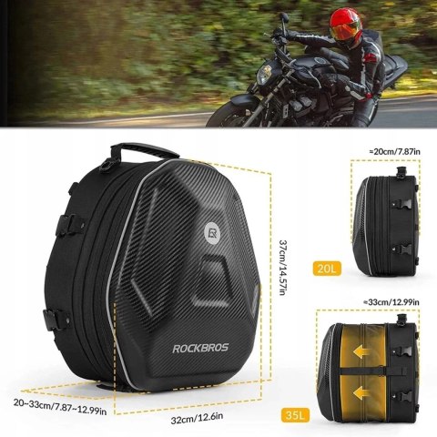 RockBros Torba Rockbros 30140026001 motocyklowa na bak 35 l - czarna RockBros Torba Rockbros 30140026001 motocyklowa na bak 35 l - czarna