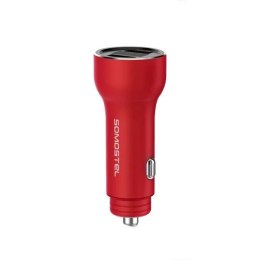 Somostel Ładowarka samochodowa Somostel SMS-A89 Quick Charge QC 3.0 30W Aluminium 2X USB Czerwony