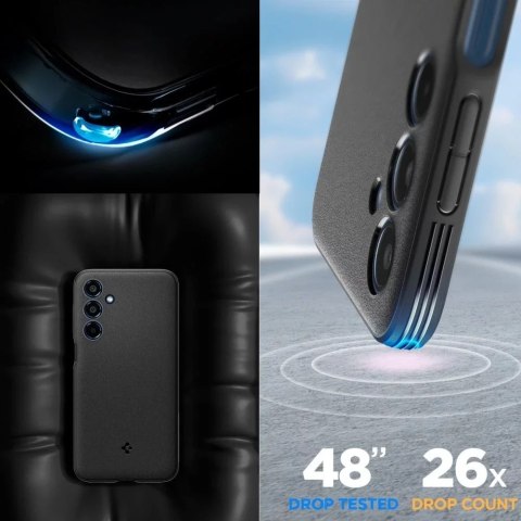 Spigen Etui do Samsung Galaxy A35 5G Spigen Essential SandBlast Case obudowa plecki czarne matowe Matte Black Spigen Etui do Samsung Galaxy A35 5G Spigen Essential SandBlast Case obudowa plecki czarne matowe Matte Black