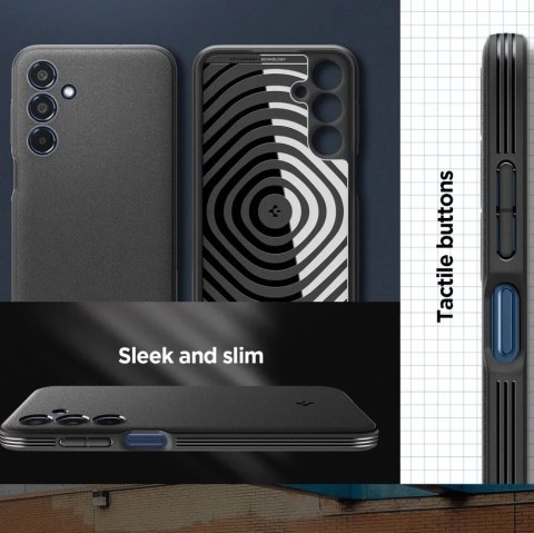 Spigen Etui do Samsung Galaxy A35 5G Spigen Essential SandBlast Case obudowa plecki czarne matowe Matte Black Spigen Etui do Samsung Galaxy A35 5G Spigen Essential SandBlast Case obudowa plecki czarne matowe Matte Black