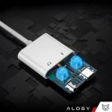 Alogy Adapter USB-C do Mini Jack 3.5mm i USB-C Kabel AUX Alogy do Apple iPhone USB-C Biały