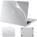 Alogy Etui do Apple Macbook Air 13.6 - M2/M3 2022/2023/2024/2025 Alogy AirGuard™ Elastyczna obudowa Matowa Przezroczysty Biały