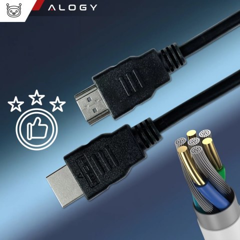 Alogy Kabel HDMI 1.4 Alogy High Speed Ethernet 4K 30Hz 1.5m Czarny Alogy Kabel HDMI 1.4 Alogy High Speed Ethernet 4K 30Hz 1.5m Czarny