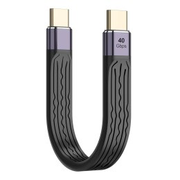 Alogy Kabel USB-C krótki 13cm Alogy Wydajny 240W 40Gbps z Obsługą 8K/60Hz Czarny