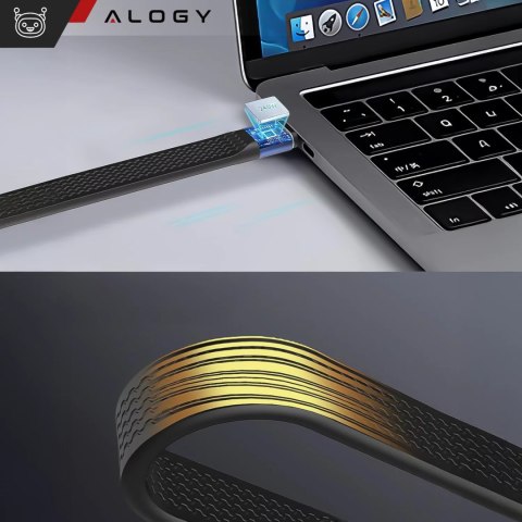 Alogy Kabel USB-C krótki 13cm Alogy Wydajny 240W 40Gbps z Obsługą 8K/60Hz Czarny Alogy Kabel USB-C krótki 13cm Alogy Wydajny 240W 40Gbps z Obsługą 8K/60Hz Czarny