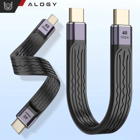 Alogy Kabel USB-C krótki 13cm Alogy Wydajny 240W 40Gbps z Obsługą 8K/60Hz Czarny Alogy Kabel USB-C krótki 13cm Alogy Wydajny 240W 40Gbps z Obsługą 8K/60Hz Czarny