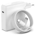 Alogy Ładowarka Zasilacz do Apple MacBook Alogy Universal Charger Kabel 2m USB-C do USB-C Szybkie ładowanie PowerDelivery PD 87W Biały