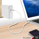 Alogy Ładowarka Zasilacz do Apple MacBook Alogy Universal Charger Kabel 2m USB-C do USB-C Szybkie ładowanie PowerDelivery PD 87W Biały
