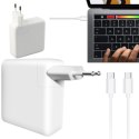 Alogy Ładowarka Zasilacz do Apple MacBook Alogy Universal Charger Kabel 2m USB-C do USB-C Szybkie ładowanie PowerDelivery PD 87W Biały