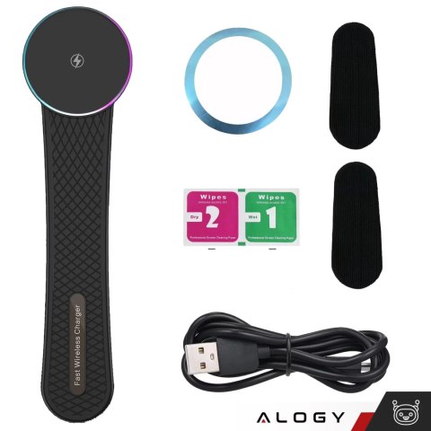 Alogy Uchwyt samochodowy Alogy Car Holder do MagSafe z ładowaniem indukcyjnym 2w1 15W Czarny Alogy Uchwyt samochodowy Alogy Car Holder do MagSafe z ładowaniem indukcyjnym 2w1 15W Czarny