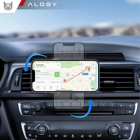 Alogy Uchwyt samochodowy Alogy Car Holder do MagSafe z ładowaniem indukcyjnym 2w1 15W do kratki Czarny Alogy Uchwyt samochodowy Alogy Car Holder do MagSafe z ładowaniem indukcyjnym 2w1 15W do kratki Czarny