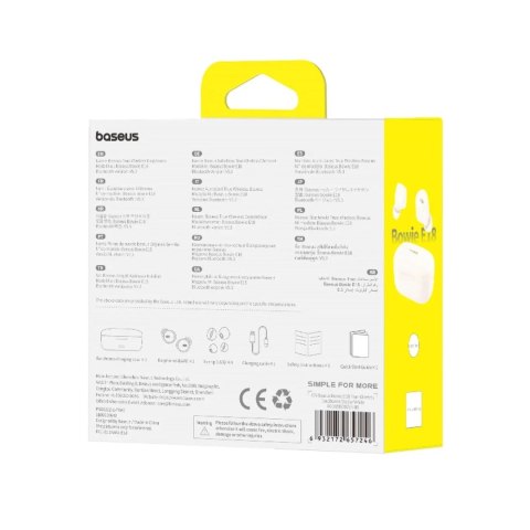 Baseus Słuchawki Baseus Bowie E18 bezprzewodowe TWS ENC IPX4 - białe Baseus Słuchawki Baseus Bowie E18 bezprzewodowe TWS ENC IPX4 - białe