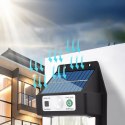 4kom.pl Lampa Solarna elewacyjna Kinkiet LED 60 na ścianę domu ogrodowa Barwa Ciepła 2 żarówki Czarna