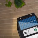 4kom.pl Lampa Solarna elewacyjna Kinkiet LED 60 na ścianę domu ogrodowa Barwa Ciepła 2 żarówki Czarna