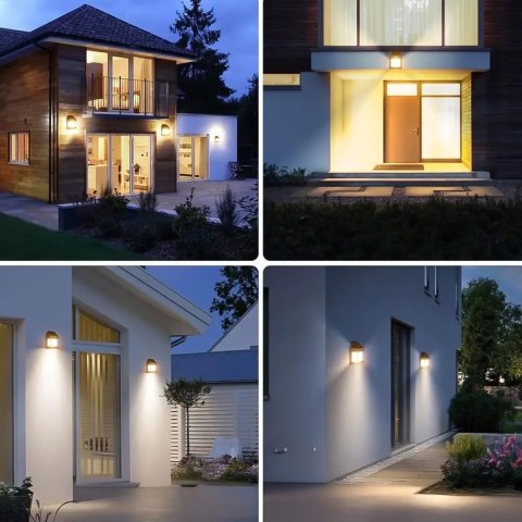 4kom.pl Lampa Solarna elewacyjna Kinkiet LED 60 na ścianę domu ogrodowa Barwa Ciepła 2 żarówki Czarna 4kom.pl Lampa Solarna elewacyjna Kinkiet LED 60 na ścianę domu ogrodowa Barwa Ciepła 2 żarówki Czarna