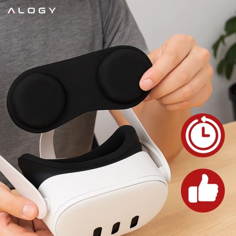 Alogy Osłona do soczewek Alogy VisionGuard do gogli okularów VR do Meta Quest 3 Czarna Alogy Osłona do soczewek Alogy VisionGuard do gogli okularów VR do Meta Quest 3 Czarna