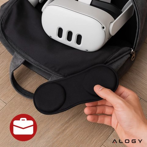 Alogy Osłona do soczewek Alogy VisionGuard do gogli okularów VR do Meta Quest 3 Czarna Alogy Osłona do soczewek Alogy VisionGuard do gogli okularów VR do Meta Quest 3 Czarna