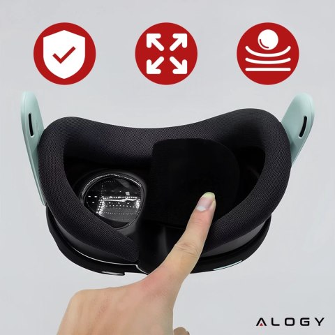 Alogy Osłona do soczewek Alogy VisionGuard do gogli okularów VR do Meta Quest 3 Czarna Alogy Osłona do soczewek Alogy VisionGuard do gogli okularów VR do Meta Quest 3 Czarna