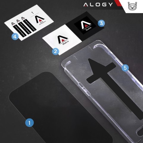 Alogy Szkło hartowane Prywatyzujące do Apple iPhone 16 Pro ochronne szkiełko na ekran 9H Alogy Privacy EasyShield™️ z ramką montażową Alogy Szkło hartowane Prywatyzujące do Apple iPhone 16 Pro ochronne szkiełko na ekran 9H Alogy Privacy EasyShield™️ z ramką montażową