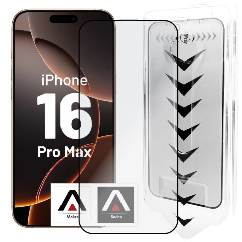 Alogy Szkło hartowane do Apple iPhone 16 Pro Max ochronne szkiełko na ekran 9H Alogy EasyShield™️ z ramką montażową Alogy Szkło hartowane do Apple iPhone 16 Pro Max ochronne szkiełko na ekran 9H Alogy EasyShield™️ z ramką montażową