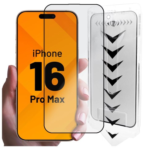 Alogy Szkło hartowane do Apple iPhone 16 Pro Max ochronne szkiełko na ekran 9H Alogy EasyShield™️ z ramką montażową Alogy Szkło hartowane do Apple iPhone 16 Pro Max ochronne szkiełko na ekran 9H Alogy EasyShield™️ z ramką montażową