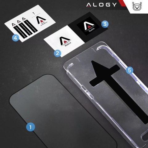 Alogy Szkło hartowane do Apple iPhone 16 ochronne szkiełko na ekran 9H Alogy EasyShield™️ z ramką montażową Alogy Szkło hartowane do Apple iPhone 16 ochronne szkiełko na ekran 9H Alogy EasyShield™️ z ramką montażową