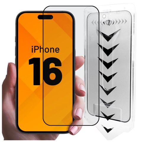 Alogy Szkło hartowane do Apple iPhone 16 ochronne szkiełko na ekran 9H Alogy EasyShield™️ z ramką montażową Alogy Szkło hartowane do Apple iPhone 16 ochronne szkiełko na ekran 9H Alogy EasyShield™️ z ramką montażową