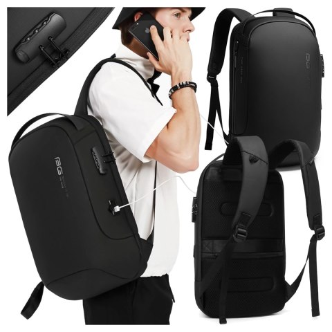 Bange Plecak Antykradzieżowy wodoodporny Bange na laptopa 15.6" miejski podróżny 48x30x16 cm do pracy samolotu męski damski z gniazdem Bange Plecak Antykradzieżowy wodoodporny Bange na laptopa 15.6" miejski podróżny 48x30x16 cm do pracy samolotu męski damski z gniazdem