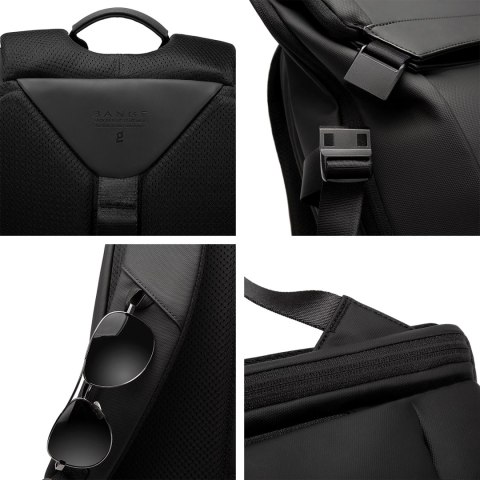 Bange Plecak wodoodporny Bange na laptopa 15.6" miejski podróżny 44x30x17 cm do pracy samolotu męski damski Czarny Bange Plecak wodoodporny Bange na laptopa 15.6" miejski podróżny 44x30x17 cm do pracy samolotu męski damski Czarny
