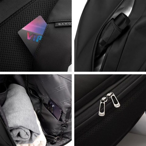 Bange Plecak wodoodporny Bange na laptopa 15.6" miejski podróżny 44x30x17 cm do pracy samolotu męski damski Czarny Bange Plecak wodoodporny Bange na laptopa 15.6" miejski podróżny 44x30x17 cm do pracy samolotu męski damski Czarny