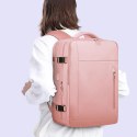 Bange Plecak wodoodporny Bange na laptopa 15.6" miejski podróżny 46x31.5x20 cm do pracy samolotu damski z z gniazdem USB Różowy