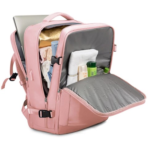 Bange Plecak wodoodporny Bange na laptopa 15.6" miejski podróżny 46x31.5x20 cm do pracy samolotu damski z z gniazdem USB Różowy Bange Plecak wodoodporny Bange na laptopa 15.6" miejski podróżny 46x31.5x20 cm do pracy samolotu damski z z gniazdem USB Różowy