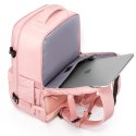 Bange Plecak wodoodporny Bange na laptopa 15.6" miejski podróżny 46x31.5x20 cm do pracy samolotu damski z z gniazdem USB Różowy