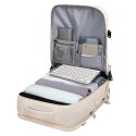 Bange Plecak wodoodporny Bange na laptopa 15.6" miejski podróżny 46x31.5x20 cm do pracy samolotu męski damski z z gniazdem USB Beżowy