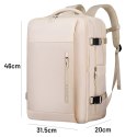 Bange Plecak wodoodporny Bange na laptopa 15.6" miejski podróżny 46x31.5x20 cm do pracy samolotu męski damski z z gniazdem USB Beżowy