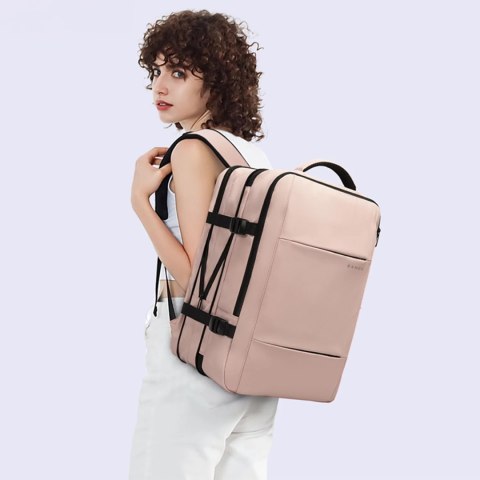 Bange Plecak wodoodporny Bange na laptopa 15.6" miejski podróżny 47x31x15-25 cm do pracy samolotu męski damski z portem USB Różowy Bange Plecak wodoodporny Bange na laptopa 15.6" miejski podróżny 47x31x15-25 cm do pracy samolotu męski damski z portem USB Różowy